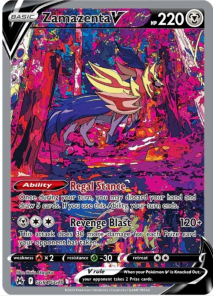Pokemon Zamazenta V GG54/GG70 Ultra Rare Alt Art Crown Zenith