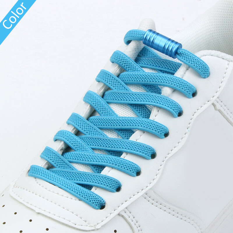 1 Pair Elastic No Tie Shoelaces Flat Shoe Laces Sneakers Shoe Lace Kids