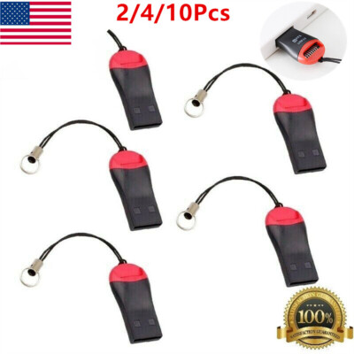 2-10X Memory Card Reader Adapters to USB2.0 Adapter for Micro SD SDHC SDXC TF