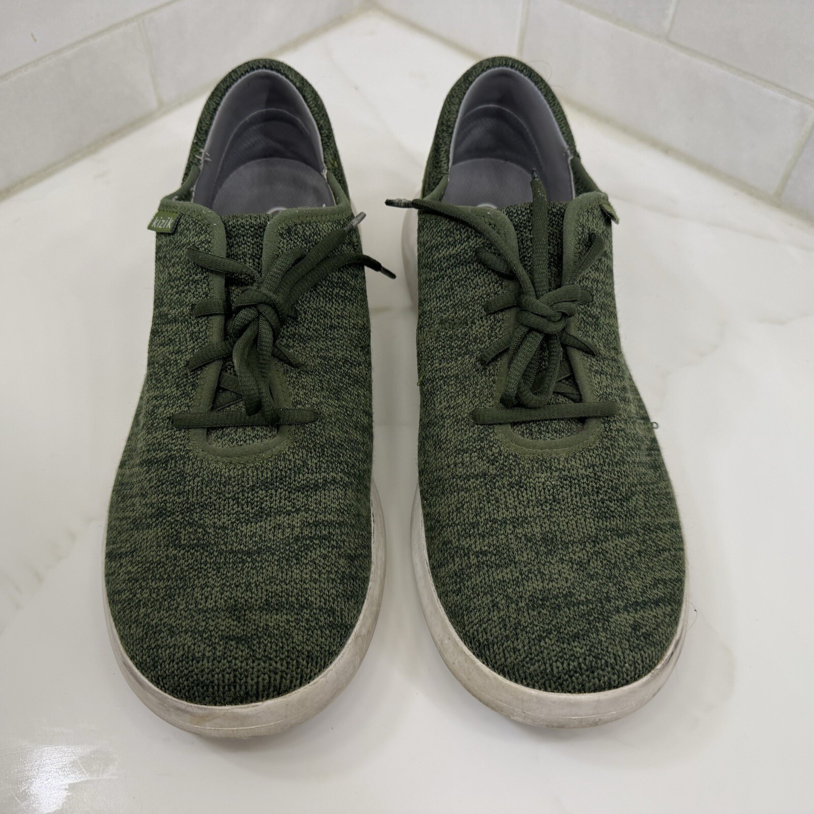 SAOLA Scarpe Kizik Madrid Eco Knit Uomo Taglia 10 5W Verde Oliva Sneakers Mani Libere