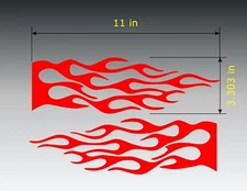 11 inch Flames Decal Set. 2pc Mirrored. 30 Colors. USA Seller. 6 year vinyl