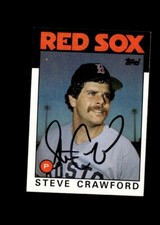 Steve Crawford 1986 Topps Red Sox authentic autographed card 