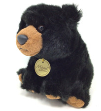 Small Miyoni Aurora Black Bear Brown Nose Plush Soft Stuffed Animal 6.5"