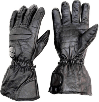 Adult Snowmobile Gloves Black LEATHER Warm Ski Cold Winter Glove Snow  Closeout