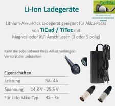 Lithium  Akku Ladeger&auml;t geeignet f&uuml;r Li-Ion Akkus Akku-Packs  von TiCad / TiTec