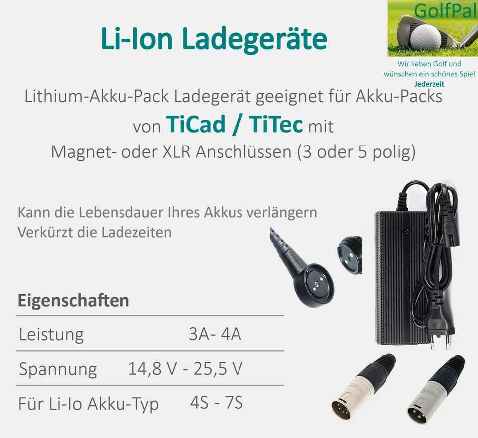 Lithium Akku Ladegerät geeignet für Li-Ion Akkus Akku-Packs von TiCad / TiTec - Bild 1 von 1