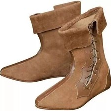 MEDIEVAL LEATHER BOOTS Renaissance footwear Viking shoe men's Brown boot