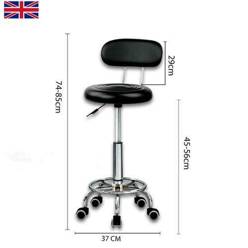 Stool Swivel white Height Adjustable 360° Chair Office Round Desk PC Stool UK - Picture 44 of 74
