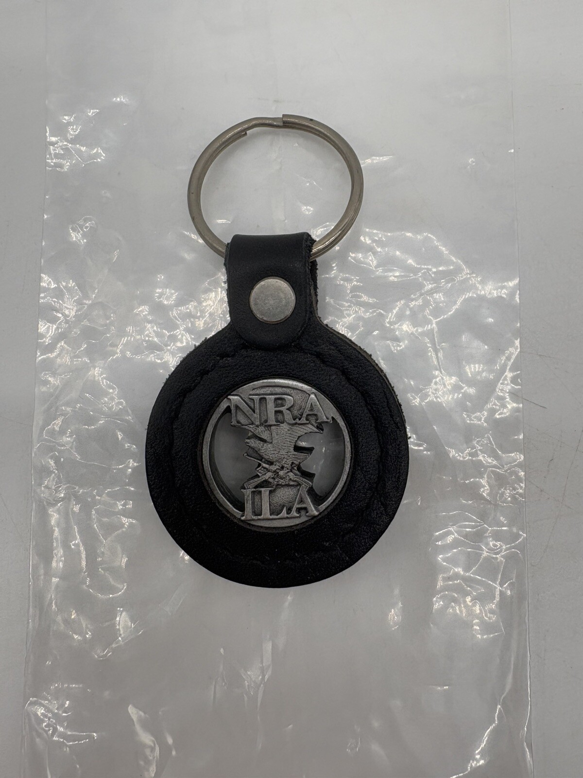 National Rifle Association NRA ILA Legislative Action Leather Key Ring Keychain