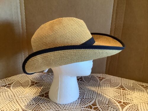 Sun N Sand*Women’s Beige Straw Hat*Wide Brim*Blac… - image 1