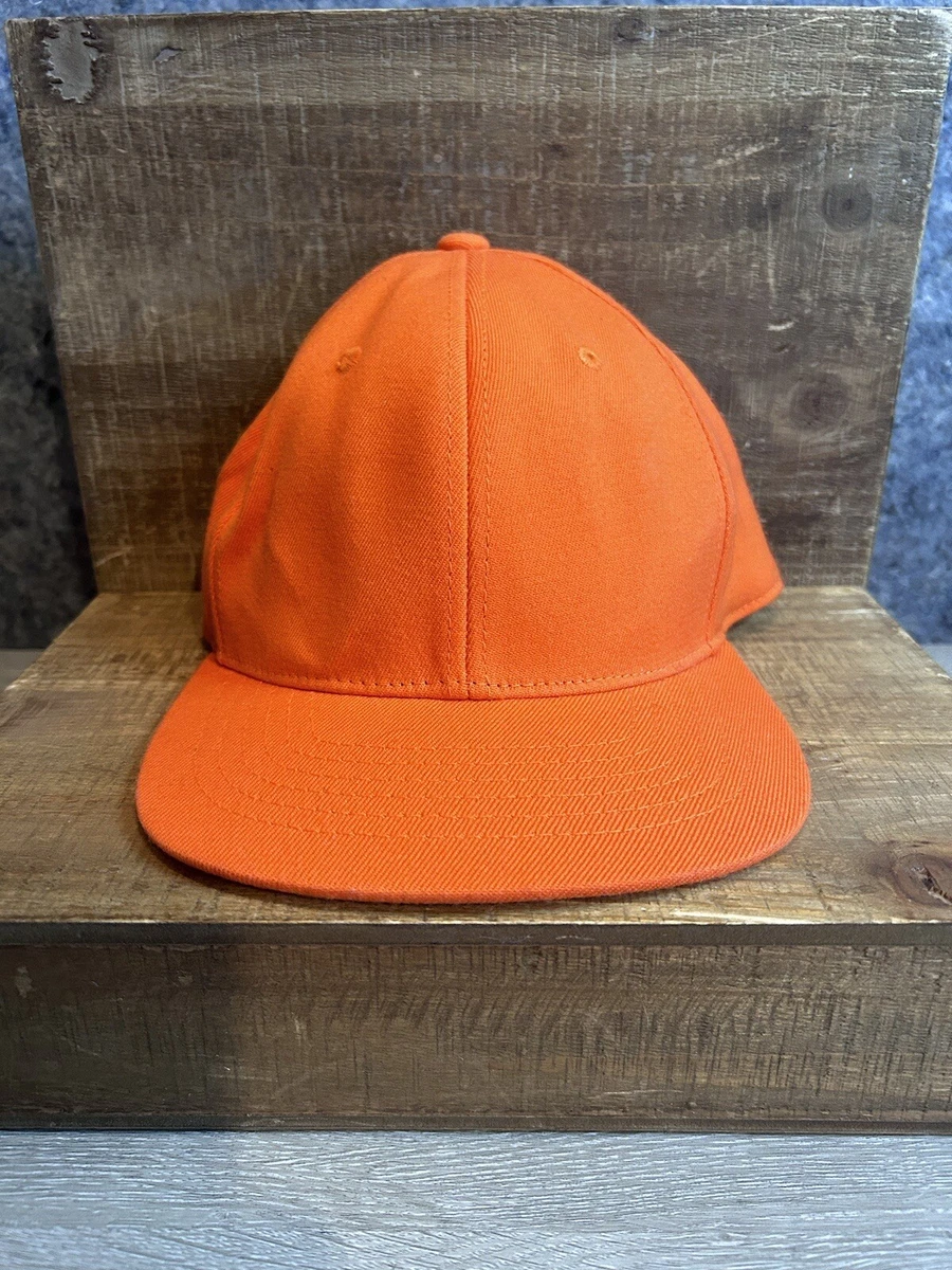 Lids Hat Mens One Size Orange Classic Flex Fit Cap Plain Sports Hat Golf  PGA | eBay