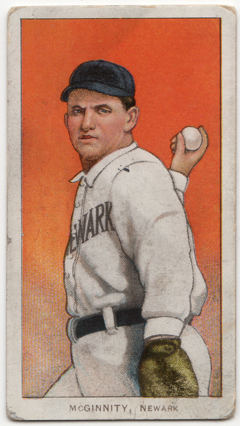 1909-1911 T206 baseball card Hall of Famer Joe McGinnity -Newark - Piedmont back