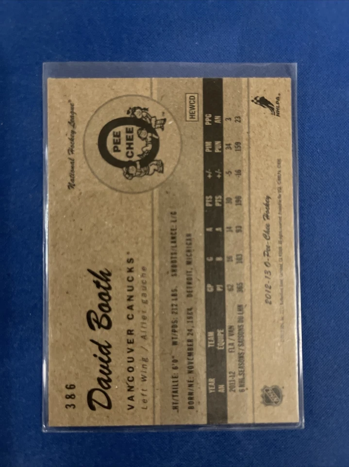 2012-13 O-Pee-Chee Retro Parallel #386 David Booth Vancouver Canucks - Image 2 of 2