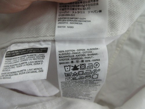 Bermuda Levis 511 pantaloncino uomo 40 bianco slim cotone invecchiato (veste 41x11) NUOVO - Foto 13 di 14
