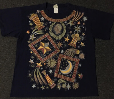 Vtg 90s Caesars Palace Sun Moon Faded Shirt XL Art Star Sky Abstract Grunge 80s