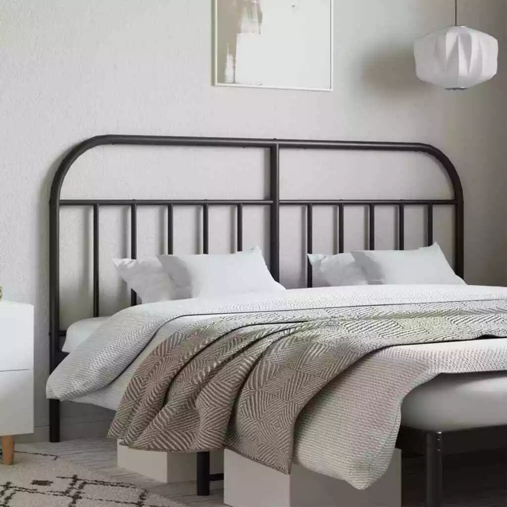 Black iron headboard full deals