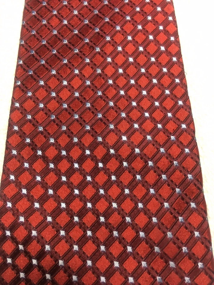 ROUNDTREE AND YORKE 男式领带红色蓝色装饰 4 X 60 — 第 3/4 张图片