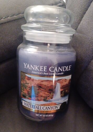 Grand pot Yankee Candle « WATERFALL CANYON » 22 oz. Neuf parfum frais RARE - Photo 1 sur 5
