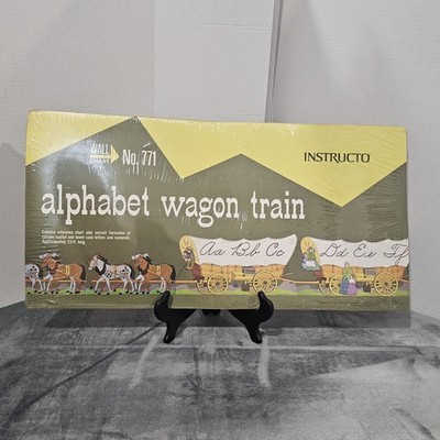 VTG 1969 Instructo Classroom Cursive Wall Chart Alphabet Wagon School No. 771 