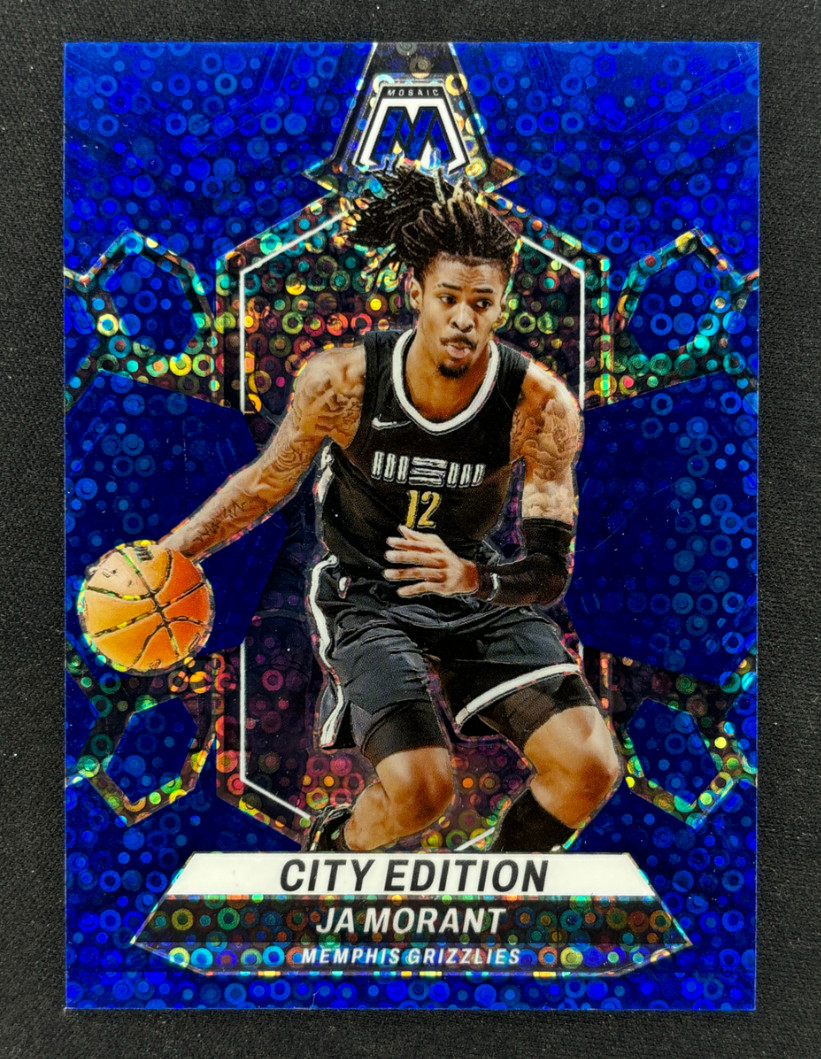 Ja Morant 2023-24 Panini Mosaic 33/85 City Edition Fast Break Blue Disco #288