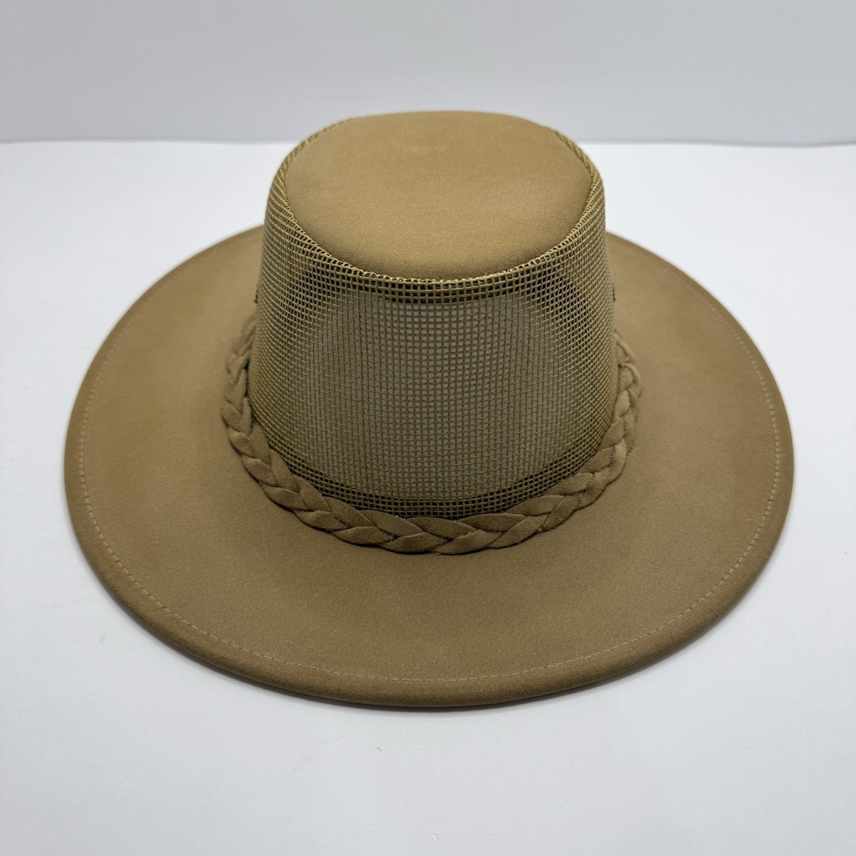 Minnetonka Outback Hat Genuine Leather Brown Braided Band Unisex Large‎ Minnetonka Leather Men main image 3