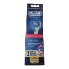 3 ORAL-B Sensitive Clean Gum Care Teeth Replacement Toothbrush Tooth Brush Heads