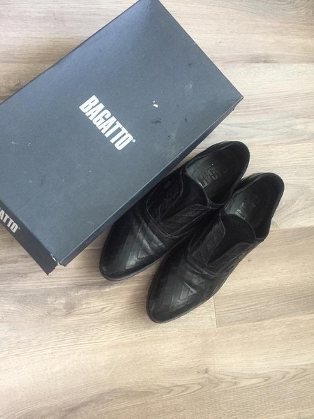 Men BAGATT Heels Black Leather 43