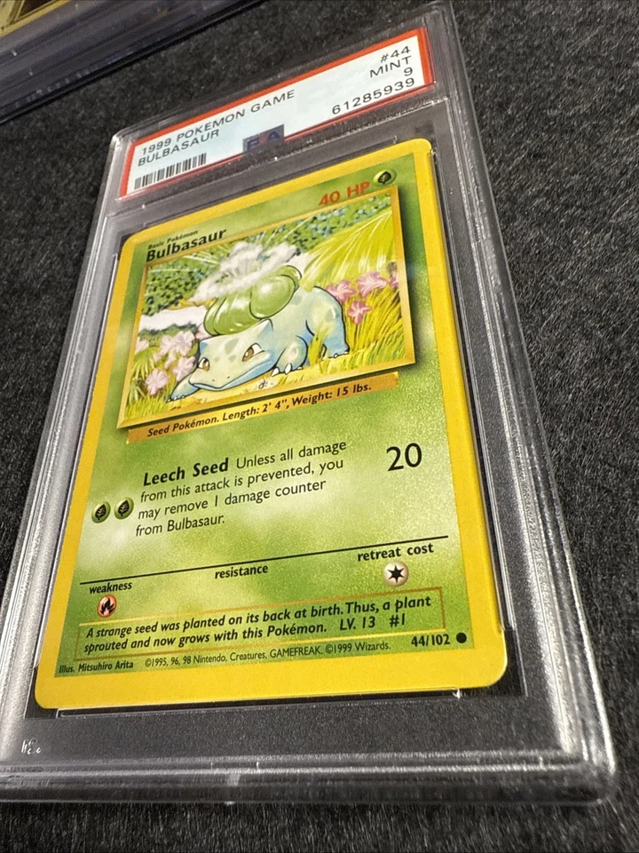 1999 Pokemon Game Bulbasaur 44/102 PSA 9 Mint - Image 2 of 4