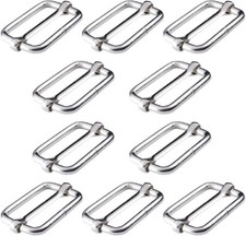 BEADNOVA Adjustable Slide Buckle 1 Inch Triglide Slides Metal Webbing 10 Pcs