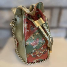 Japanese bag green and red pattern