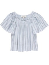 Blusa The GREAT The Dale Azul Rayas Manga Acampanada a Rayas de Agua Salada