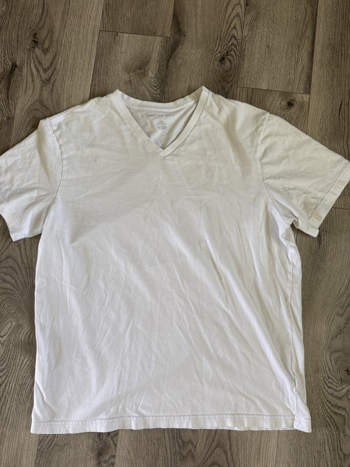 Two Men’s American Eagle Basic Tees Size Large Wh… - image 1