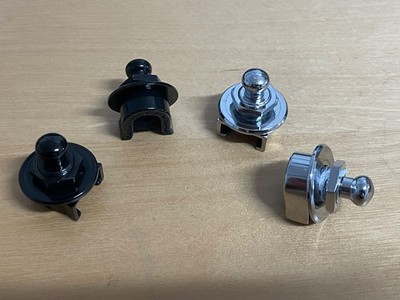 2 x Original Schaller Straplock silber und schwarz mit Schraube Polster