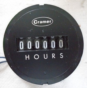 Used 2 1/4" Dia Cramer Six-Digit Counter Thype 635EAA, 115VAC/60iHZ/2.7Watts