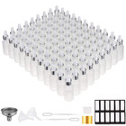 Eye Dropper Bottle, Rainbow Colored Glass Bottles, w/Golden Caps, Labels, Funnel