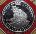Cripple Creek Colorado Historic Mining .999 Silver Prospector Round COA/Card