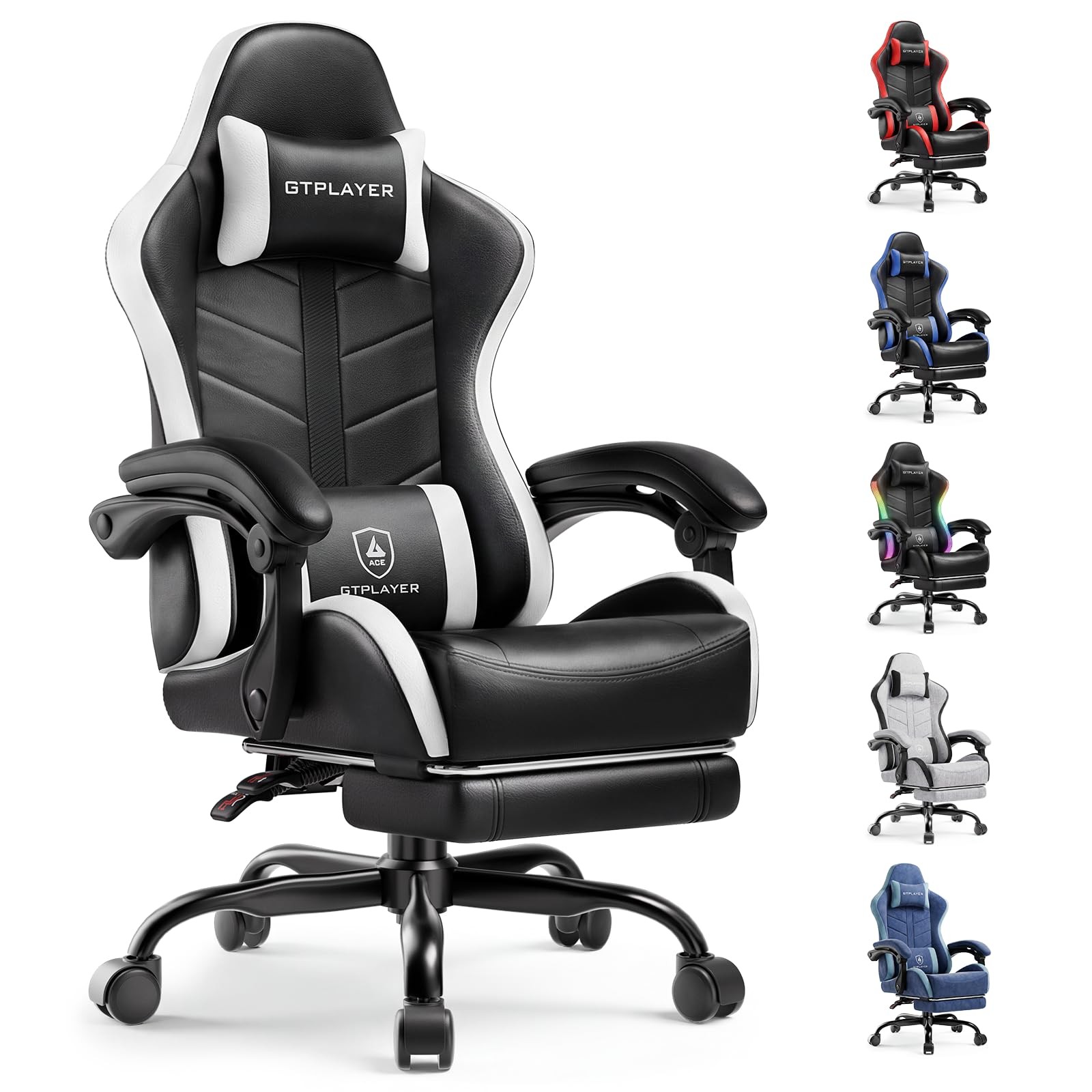 , Computer Gaming Chairs For Adults With Footrest, Height Ad
