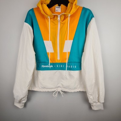 Reebok X Gigi Hadid Colorblock Jacket S Beach Surf Skate Hip Hop Y2K Oversized