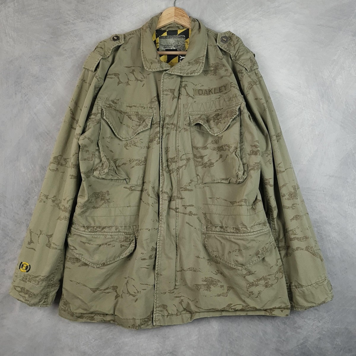 Oakley Jacket Mens Large Green Camo Field Coat Utility Military