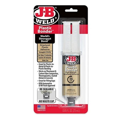 J-B Weld 50133 Plastic Bonder Structural Adhesive Syringe - Tan - 25 ml