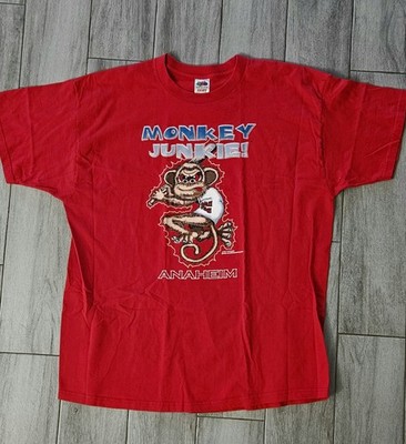 Vintage 2000s Monkey Junkie Anaheim Angels Rally MLB Baseball Shirt Men XXL