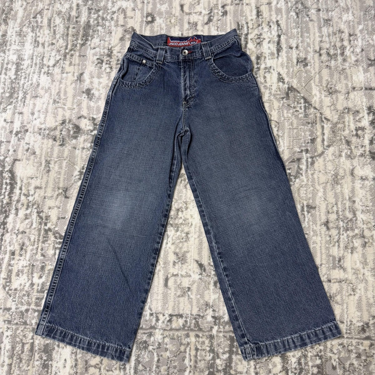 JNCO Jeans Youth 12/14 Dragon Embroidery Wide Leg Y2K Denim Baggy