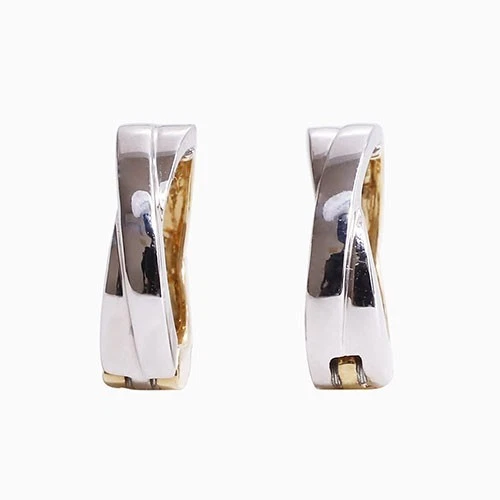 10K Solid Yellow and White Gold Pierring Mini Hinged Clip-On Earrings from Japan - Image 2 of 4