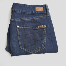 Seven 7 Cropped Jeans Womens Sz 10 Tummyless High Rise Skinny Raw Hem Stretch