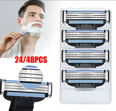 24/48 Stück Rasierklingen Set Für Gillette Mach 3 Edelstah Klinge Rasierklingen