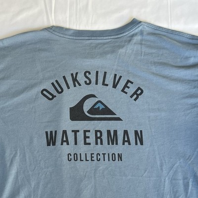 Quiksilver Waterman Shirt XL Blue Surf Technical Apparel Dive Fish Paddle 3188