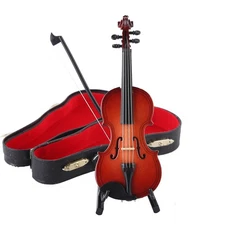 Wooden Musical Instrument Collection Mini Violin With Stand Case Small Tiny