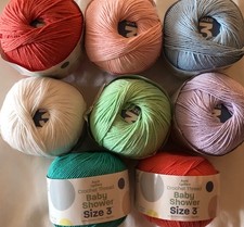 Aunt Lydia's Baby Shower Crochet Thread Size 3 -CHOOSE COLOR-DISC shipping On 2 