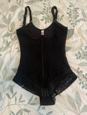 SHAPERX Tummy Control Shapewear Bodysuit Open Bust Faja Zipper Black M XL 2XL
