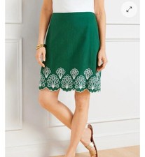 Talbots Womens Size 2 Embroidered Scalloped Pencil Skirt Lined NWT
